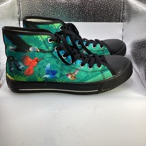 Bird watching canvas high tops sz 7.5